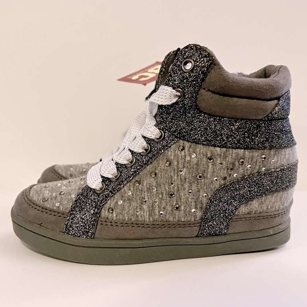 BC Footwear - Size 11 Girls - Grey Sparkle High Top Sneakers NWT